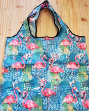 Load image into Gallery viewer, Jumbo Double Stitched Blue and Pink Flamingo Tote
