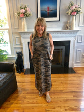 Load image into Gallery viewer, Camo Maxi Dress With Side Pockets and Side Slits
