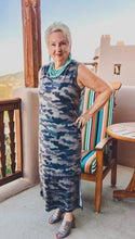 Load image into Gallery viewer, Camo Maxi Dress With Side Pockets and Side Slits

