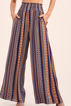 Load image into Gallery viewer, Wide leg relaxed smocked waistband pant
